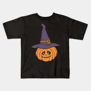 Mean Halloween Pumpkin Kids T-Shirt